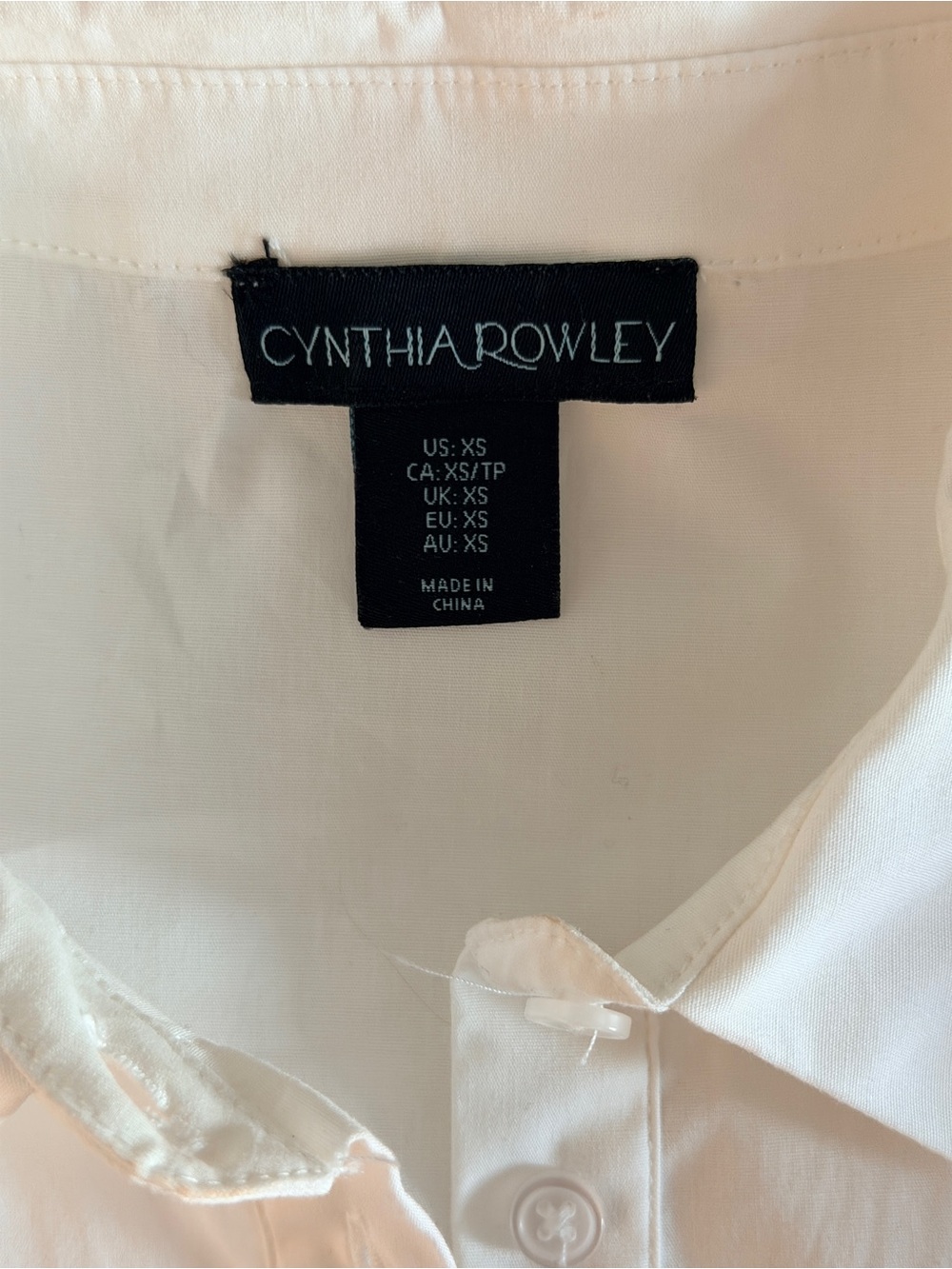 Cynthia Rowley Cream Button-Front Peplum Shirt - Picture 4 of 9
